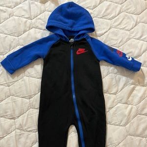 Nike, 9 mo. Baby one piece zip up.
